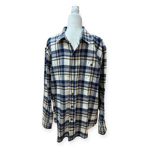 Blue Mountain Men's Long-Sleeve Button-Down Plaid Flannel Shirt, Size L NWOT